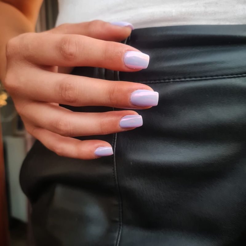 ongle bleu argenté Mélanie beauté